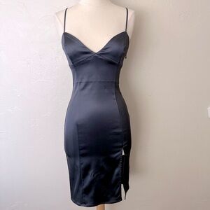 Aritzia Wilfred Gray Midi Satin Dress